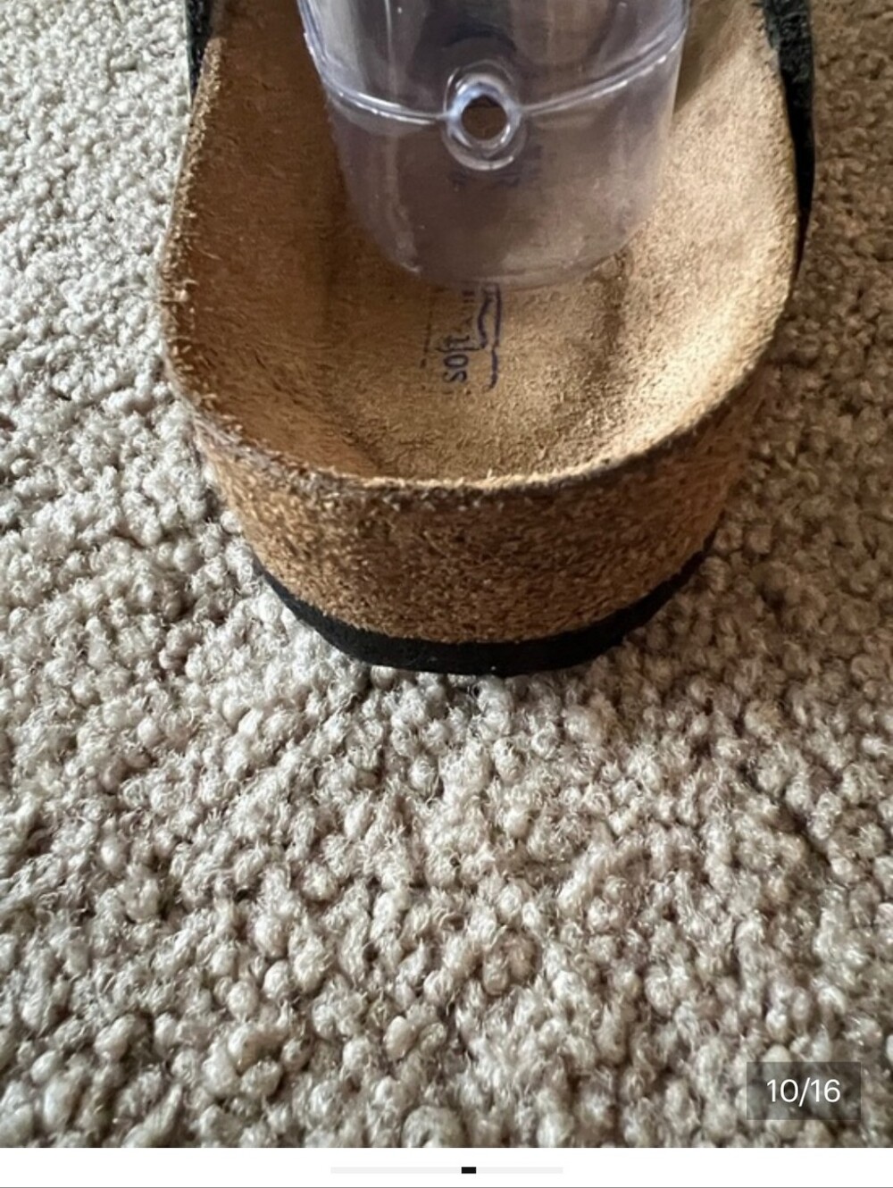 Birkenstock Gizeh Black Leather Thong Sandals with Tan Footbed Size 41 - Picture 8 of 13